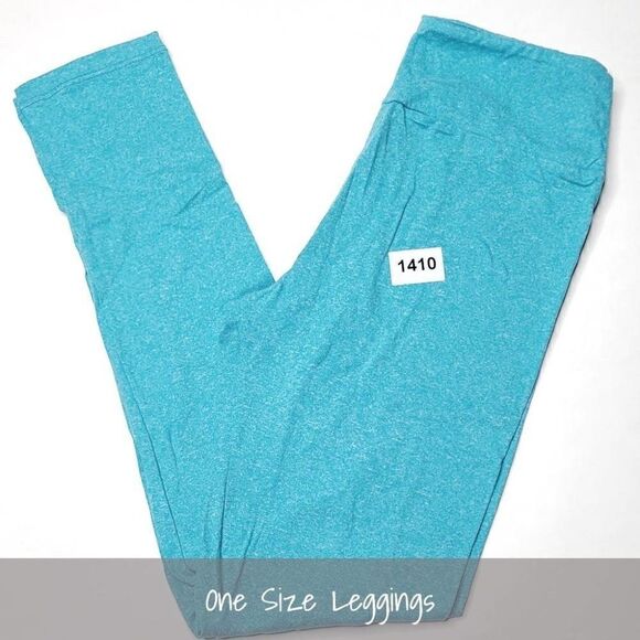 LuLaRoe OS Solid Leggings Heathered Blue NEW - Picture 1 of 1
